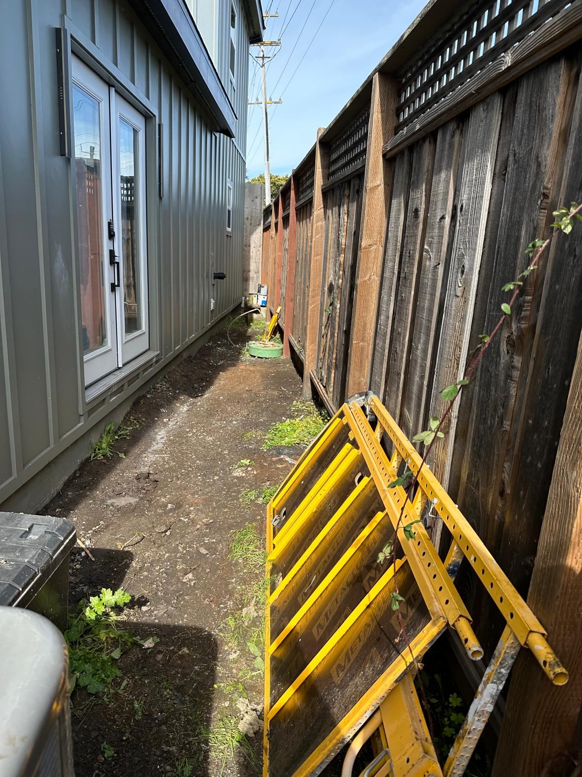Outdoor area after debris removal and cleanup